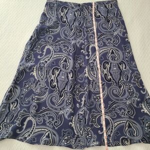 Vintage Paisley Silk Buttoned Skirt